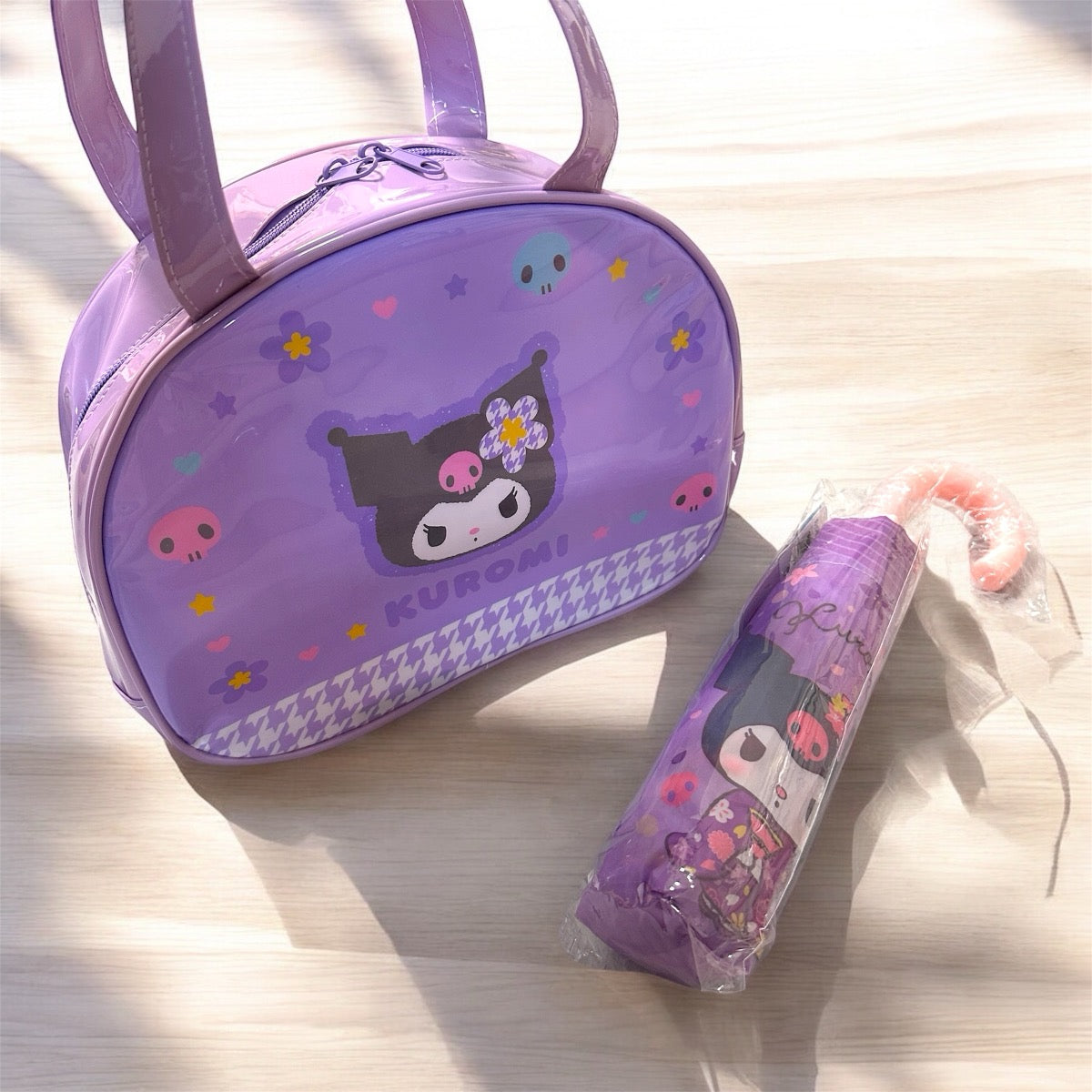 日本 Sanrio Kuromi 兒童波士頓防水手提袋沙灘袋