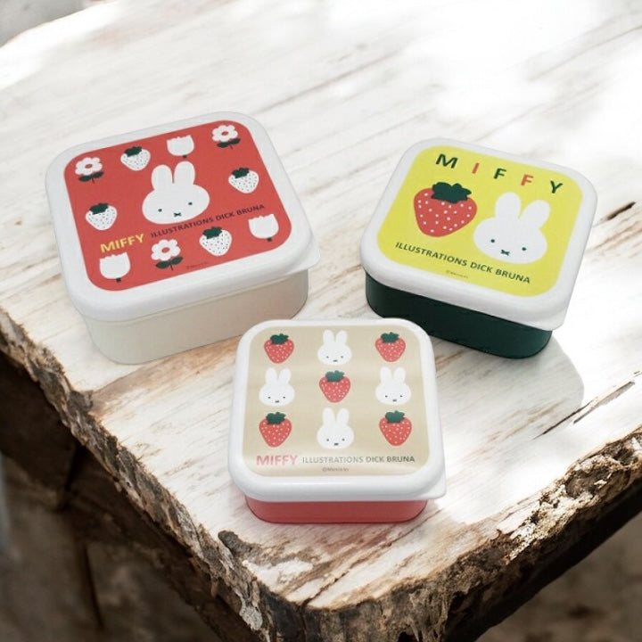 日本製 Miffy 抗菌加工3件組密封盒食物盒