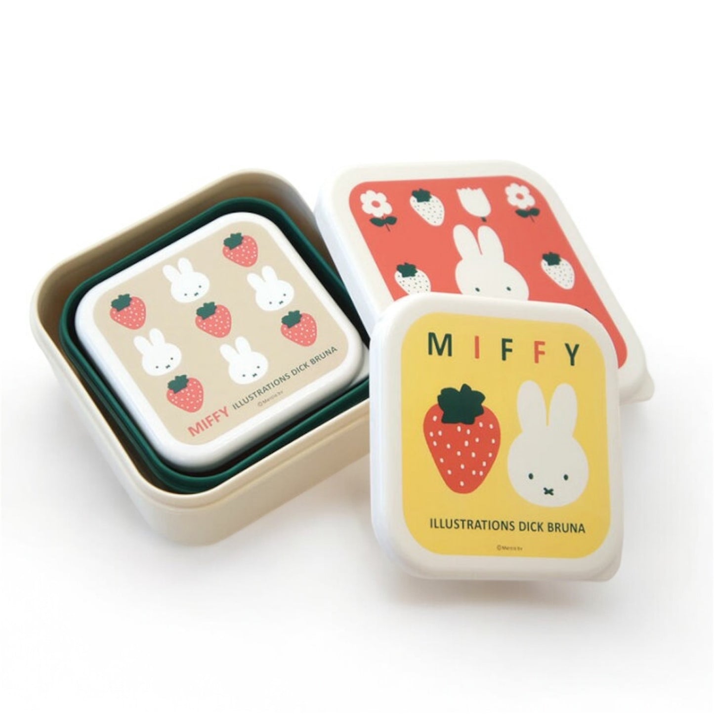 日本製 Miffy 抗菌加工3件組密封盒食物盒
